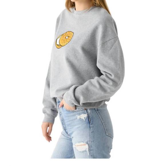 NEW KULE the oversized bagel sweatshirt in heather grey - Picture 2 of 4